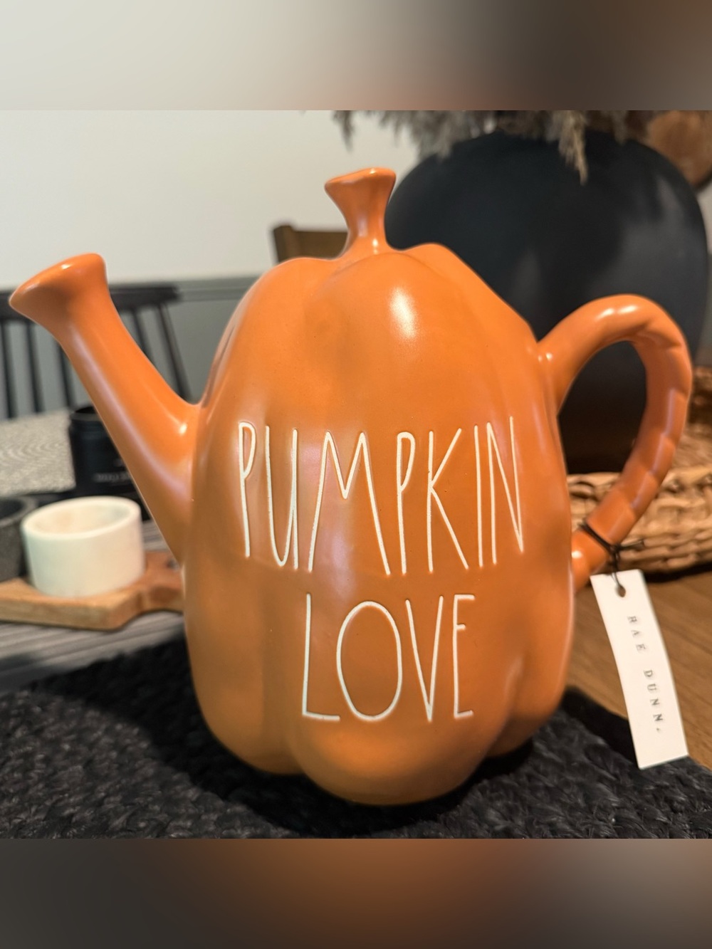 . Rae Dunn Fall Orange Pumpkin Watering Can Home Decor - Picture 8 of 15